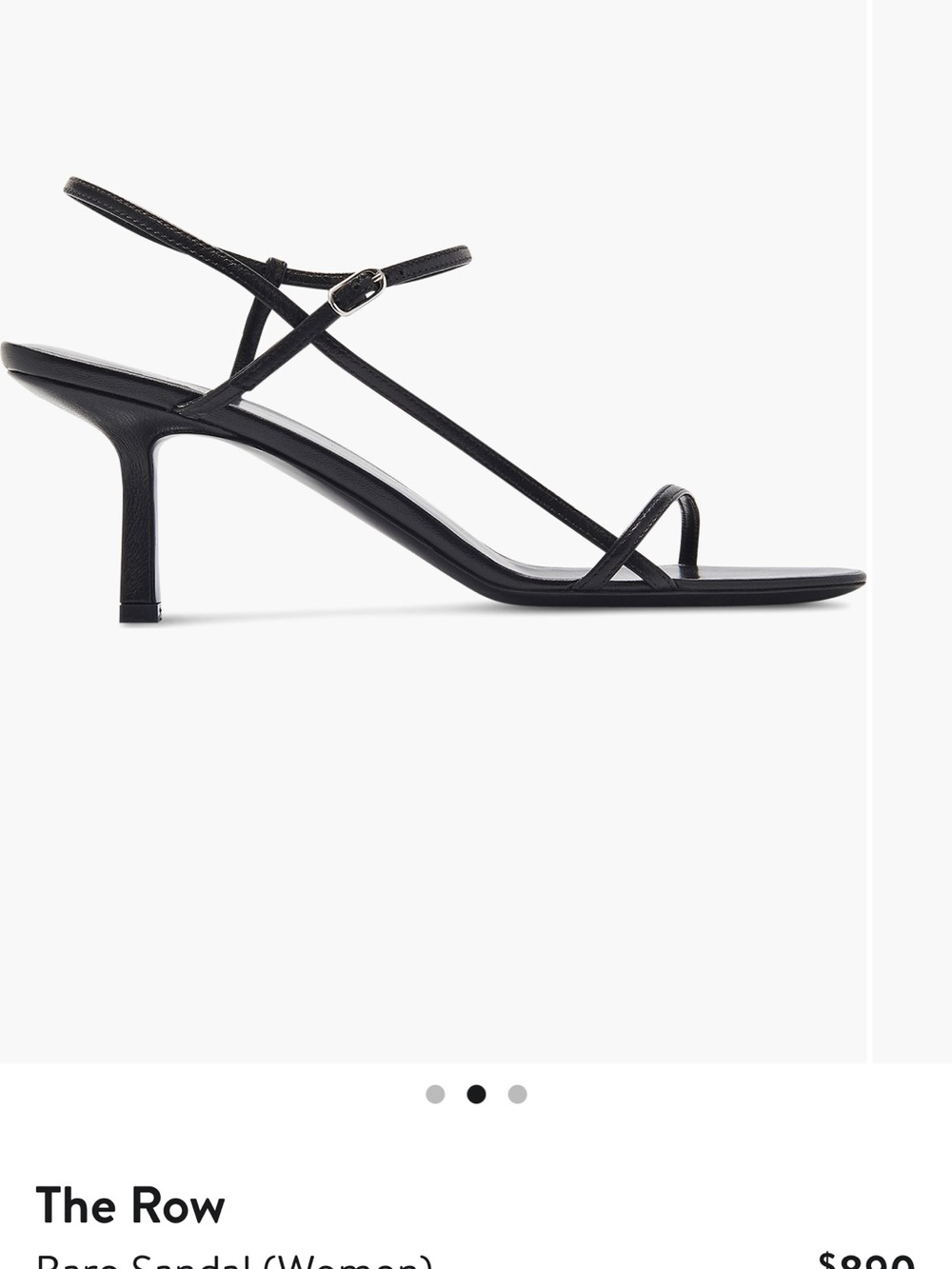 The Row Bare Sandal, Black, Size 36 - Picture 4 of 11